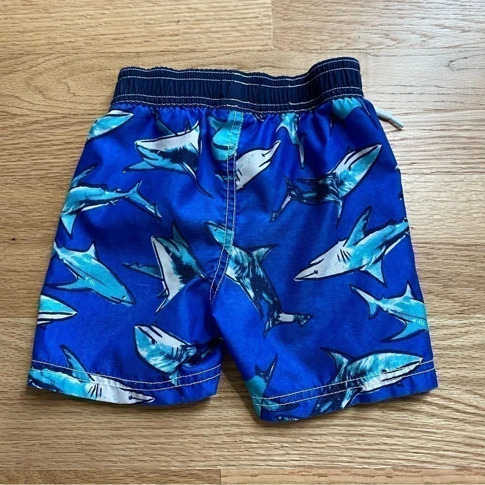 Old Navy Shark Swim Trunks Shorts 12-18 mos Boys Baby Toddler Blue